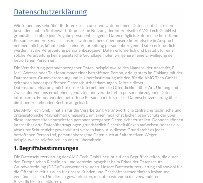 Datenschutzerklärung